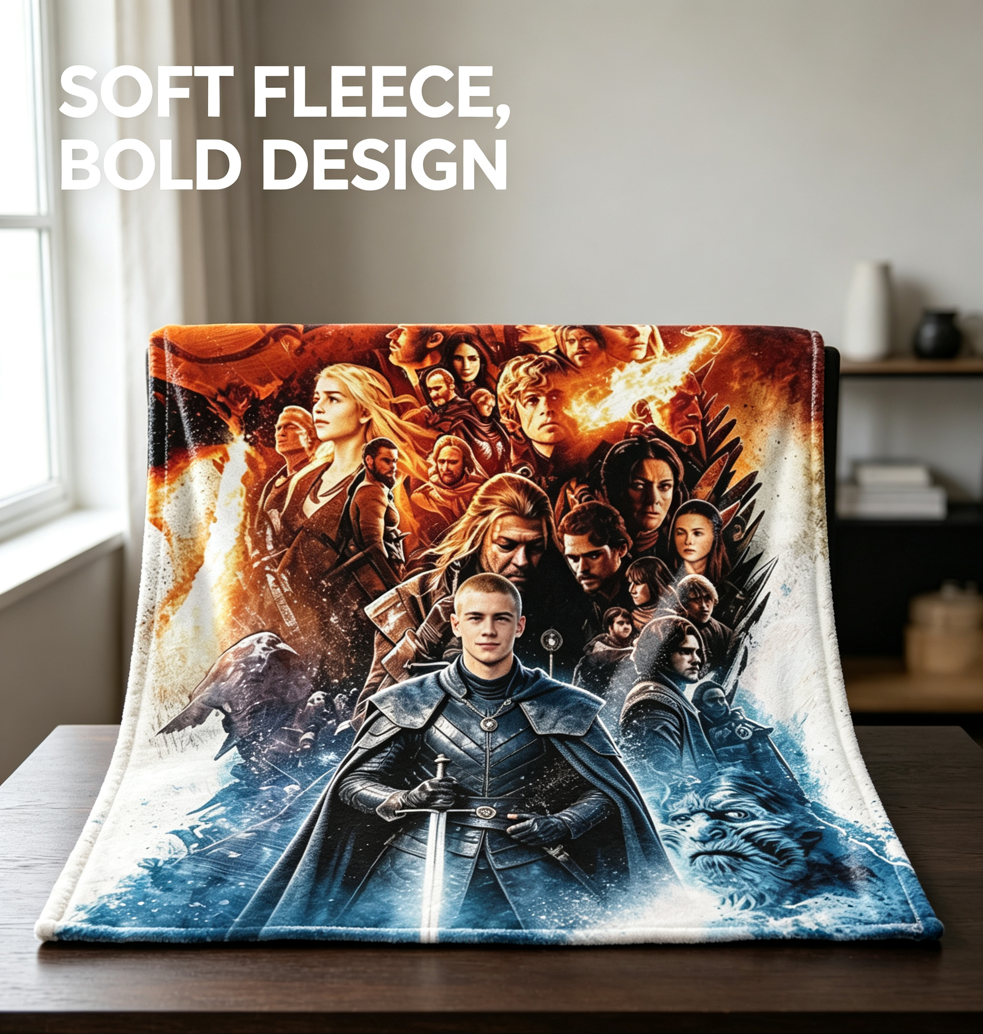 Custom Face Blanket Game of Thrones Characters Flannel Blanket Perfect for Couch Watching or Traveling Ideal Gift for Fans and Collectors