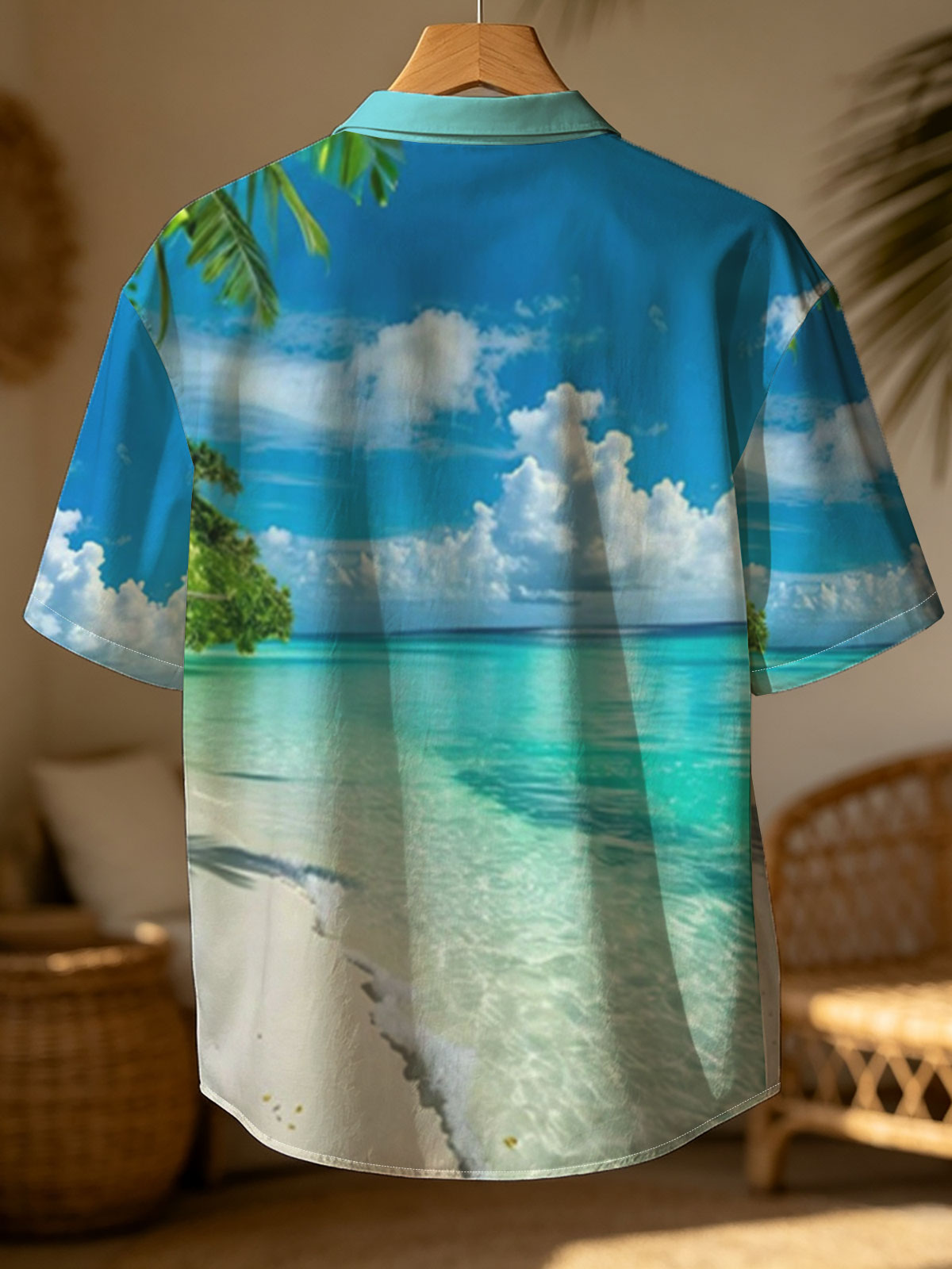 Tropical Beach with Crystal Clear Water and Palm Trees -  Shirt