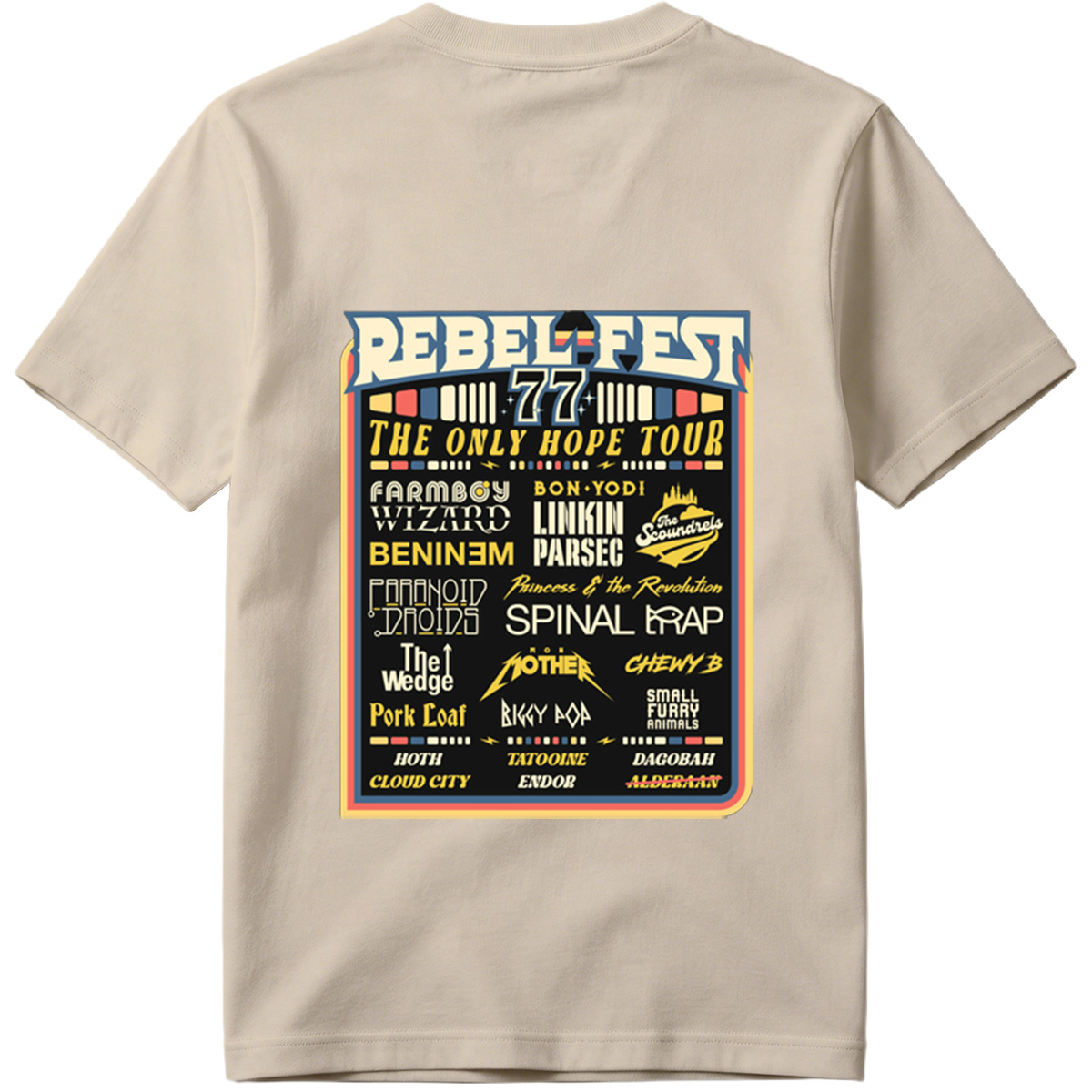 Rebel-Fest 77: The Only Hope Tour Featuring Star Wars Characters and Bands - Tee