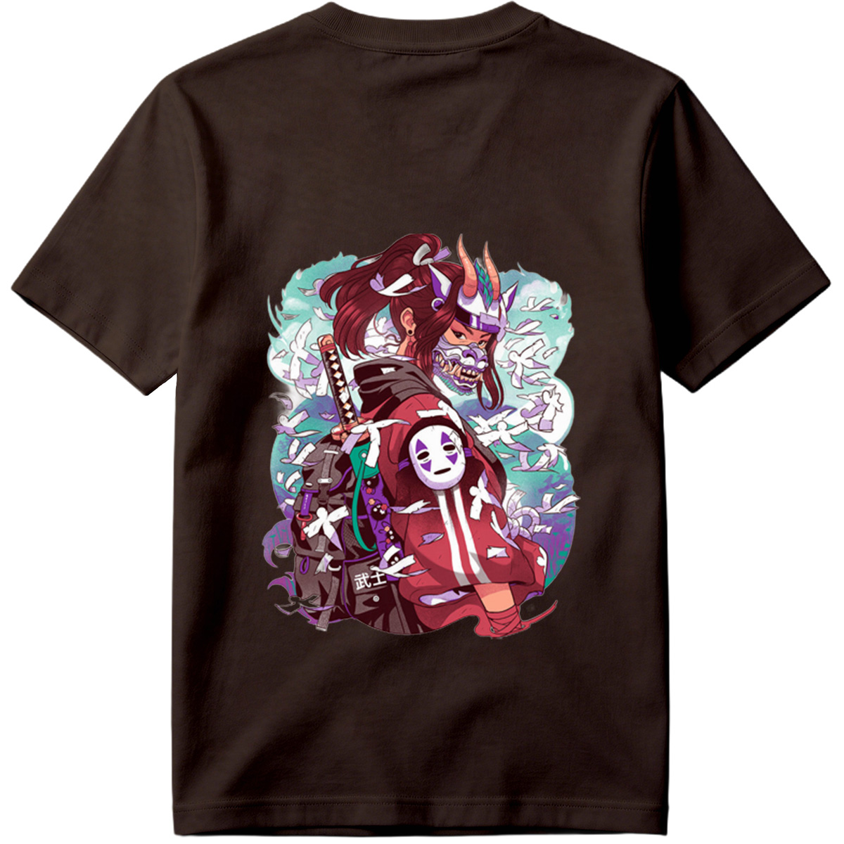 Samurai Warrior with Mask and Katana - Tee
