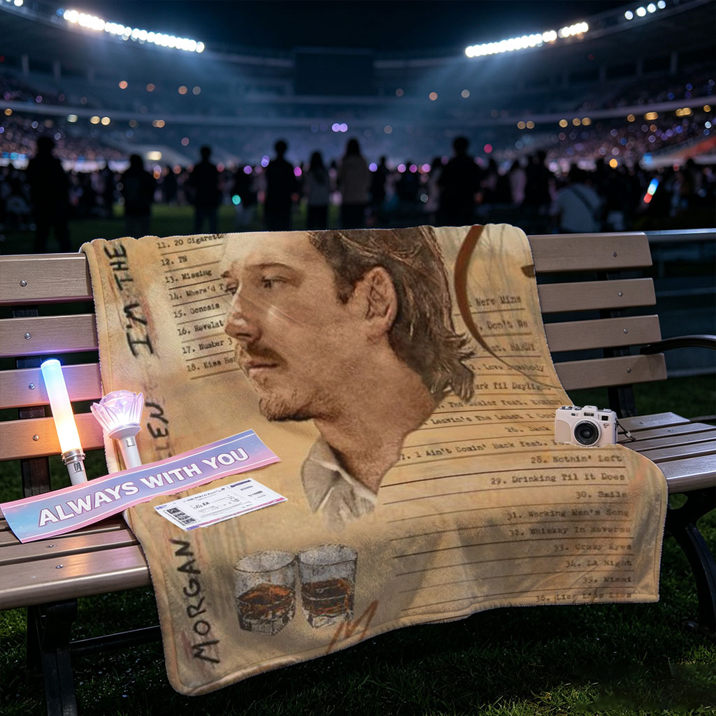 Morgan Wallen I'm The Problem Album Cover Featuring Song List and Rustic Elements - Blankets