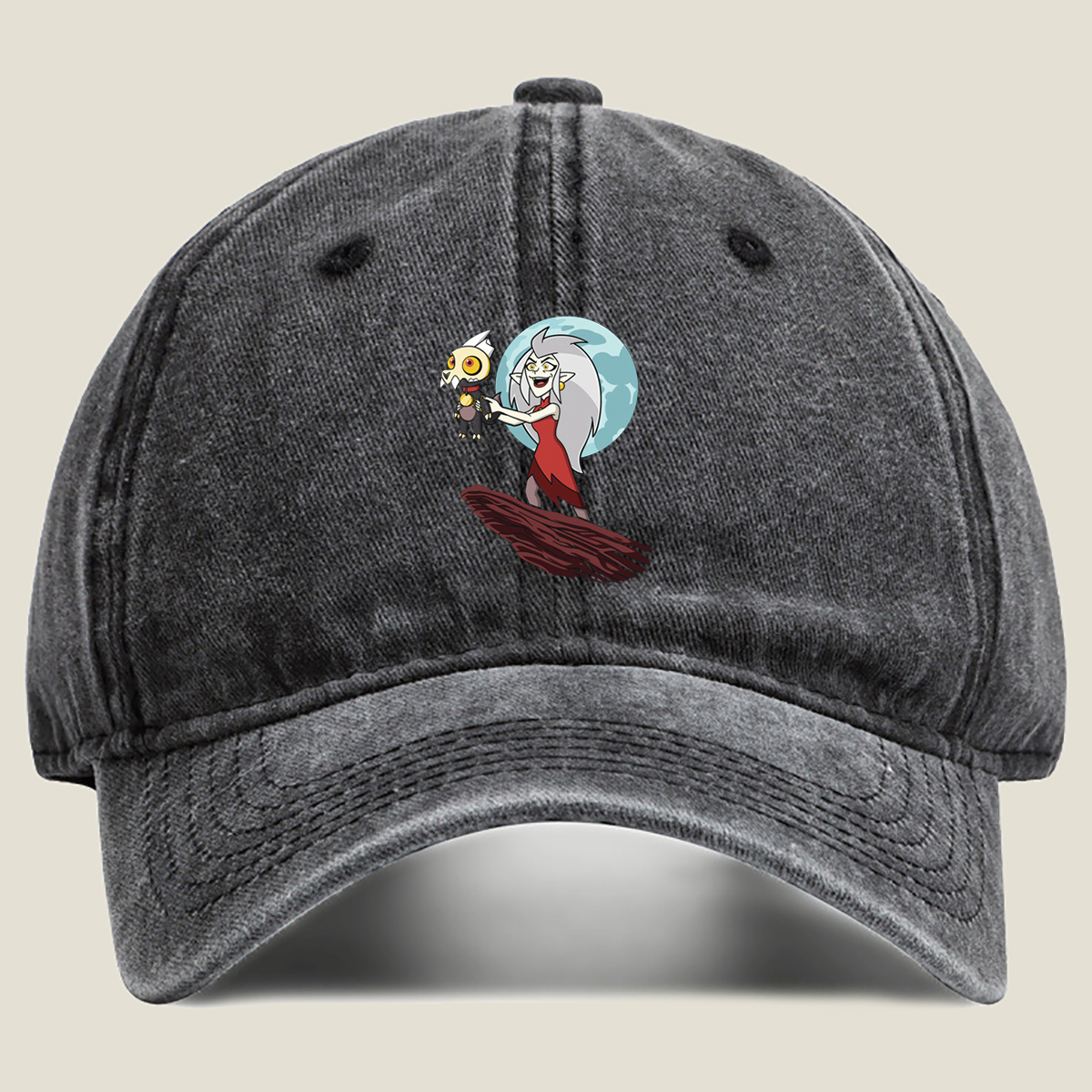 Lilith and King in Moonlight - Washed Denim - Baseball Cap