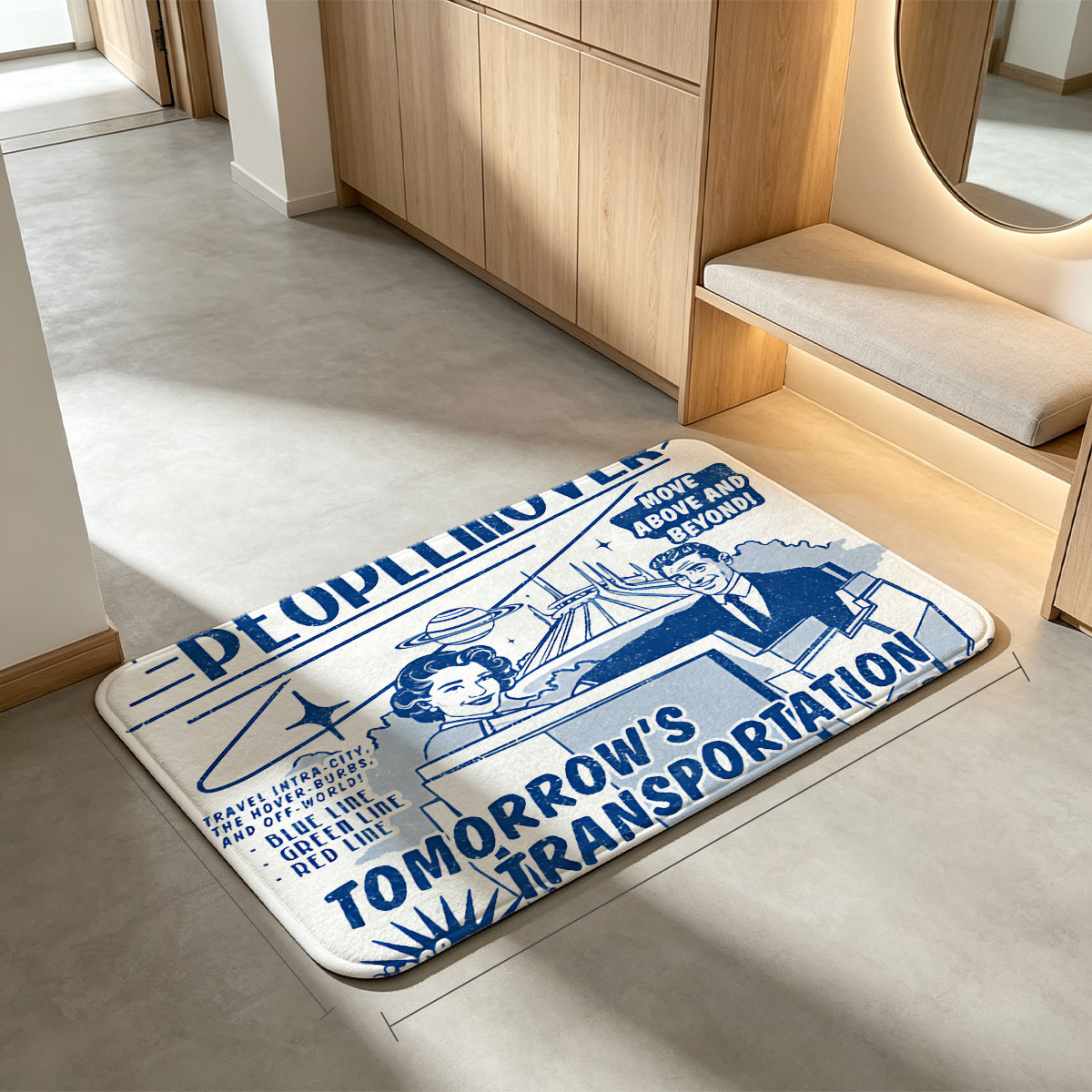 Tomorrowland Transit Authority PeopleMover: Magnetic Magic with Linear Induction Motors - Flannel floor mat