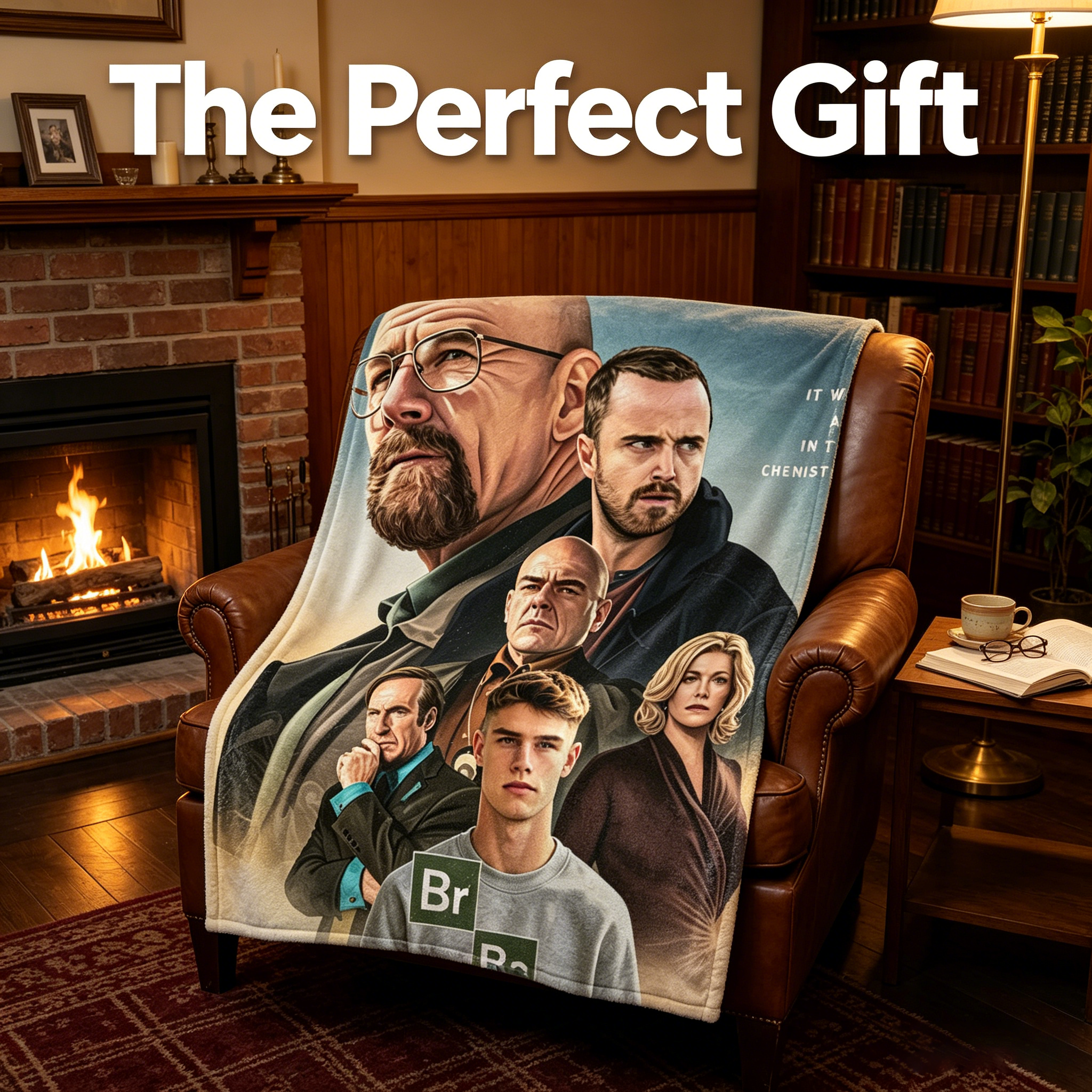 Custom Face Blanket Breaking Bad TV Show Characters Flannel Blanket for Couch, Bed, or Travel – Perfect Gift or Giveaway for Fans