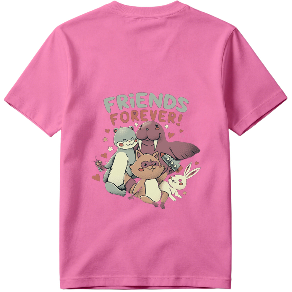Friends Forever: Otter, Walrus, Cat, and Bunny - Tee