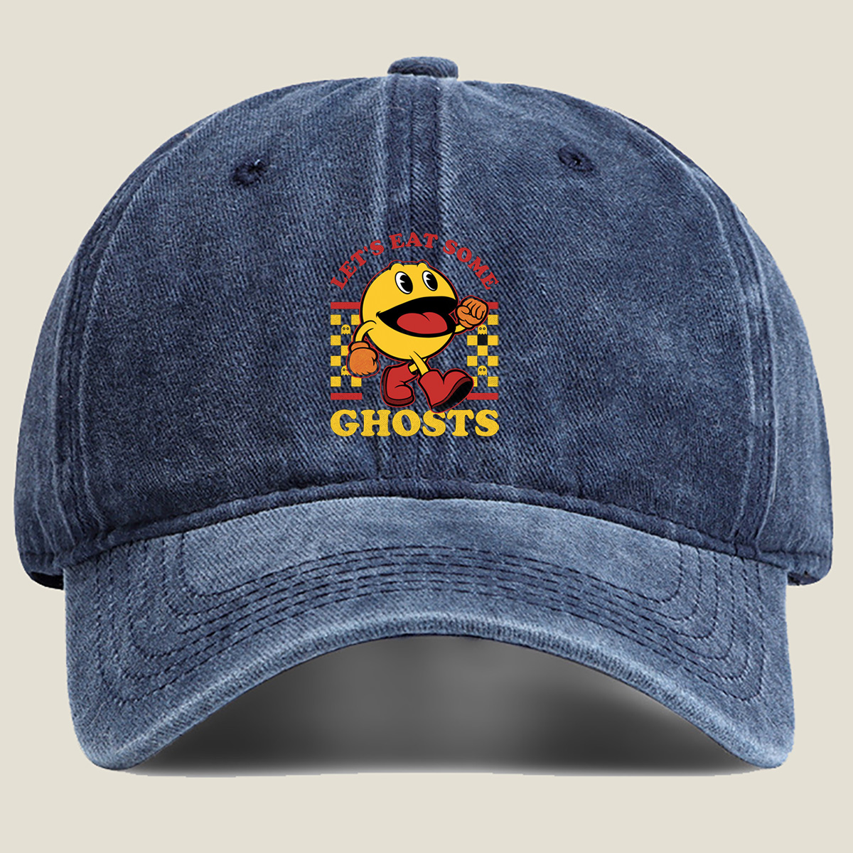 Pac-Man: Let's Eat Some Ghosts - Washed Denim - Baseball Cap