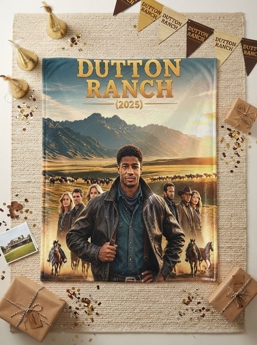 Custom Photo Face Flannel Blanket Personalized Western Cowboy Mountain Landscape Plush Fleece Bed Sofa Throw Blanket