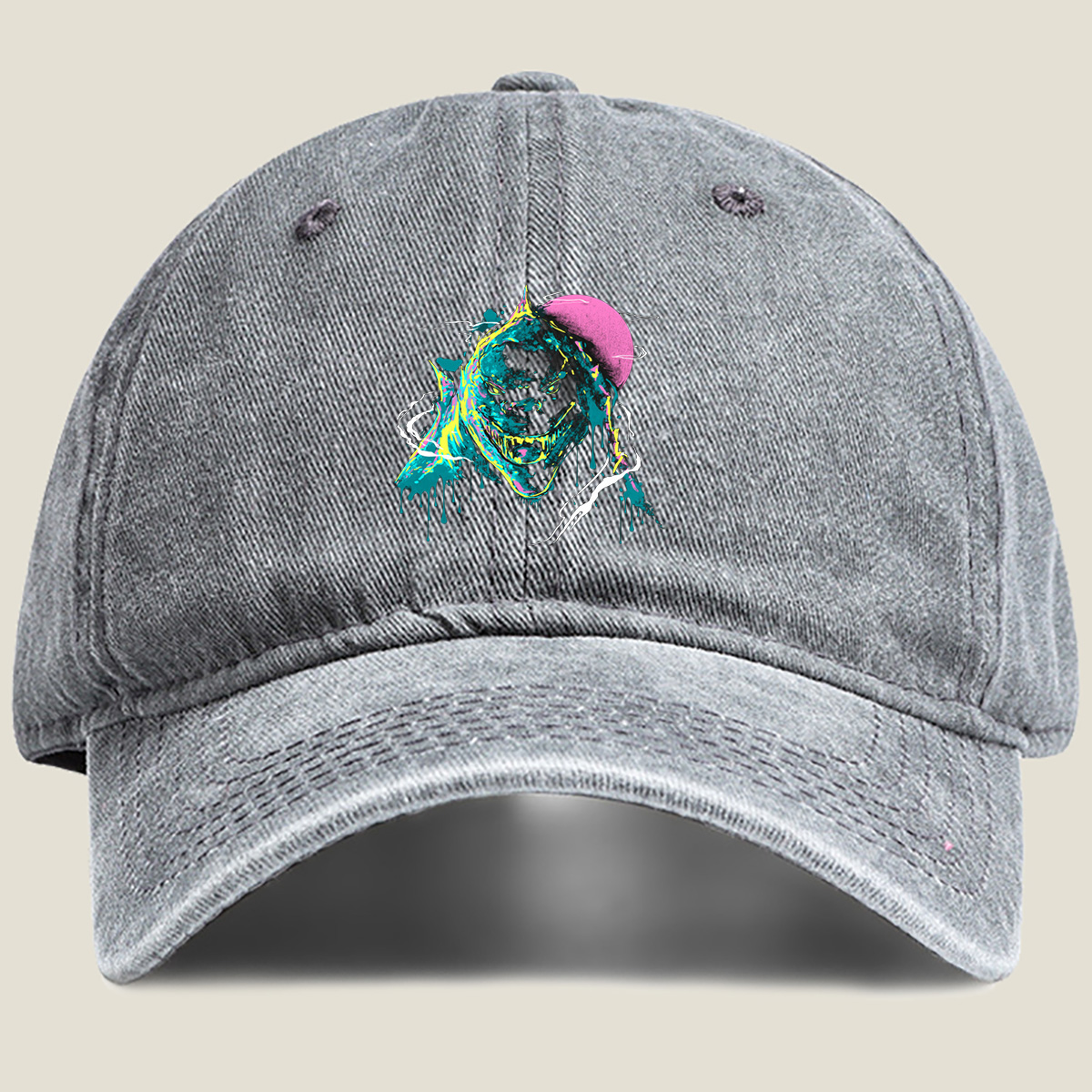 Godzilla vs. Pink Moon - Washed Denim - Baseball Cap