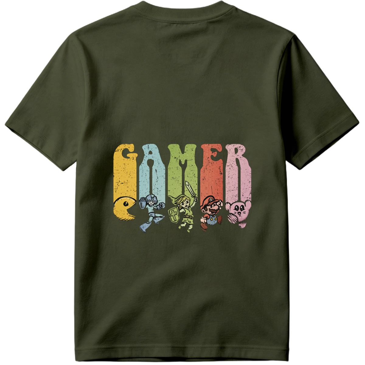 Gamer: Pac-Man, Mega Man, Zelda, Mario, Kirby - Tee