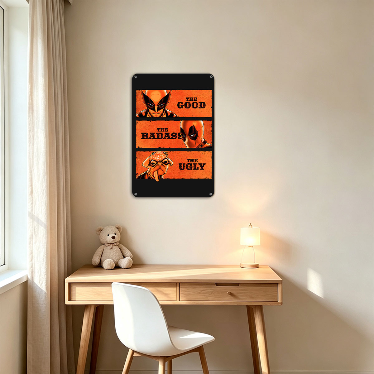 The Good, The Badass, The Ugly: Wolverine, Deadpool, and Howard the Duck - painting