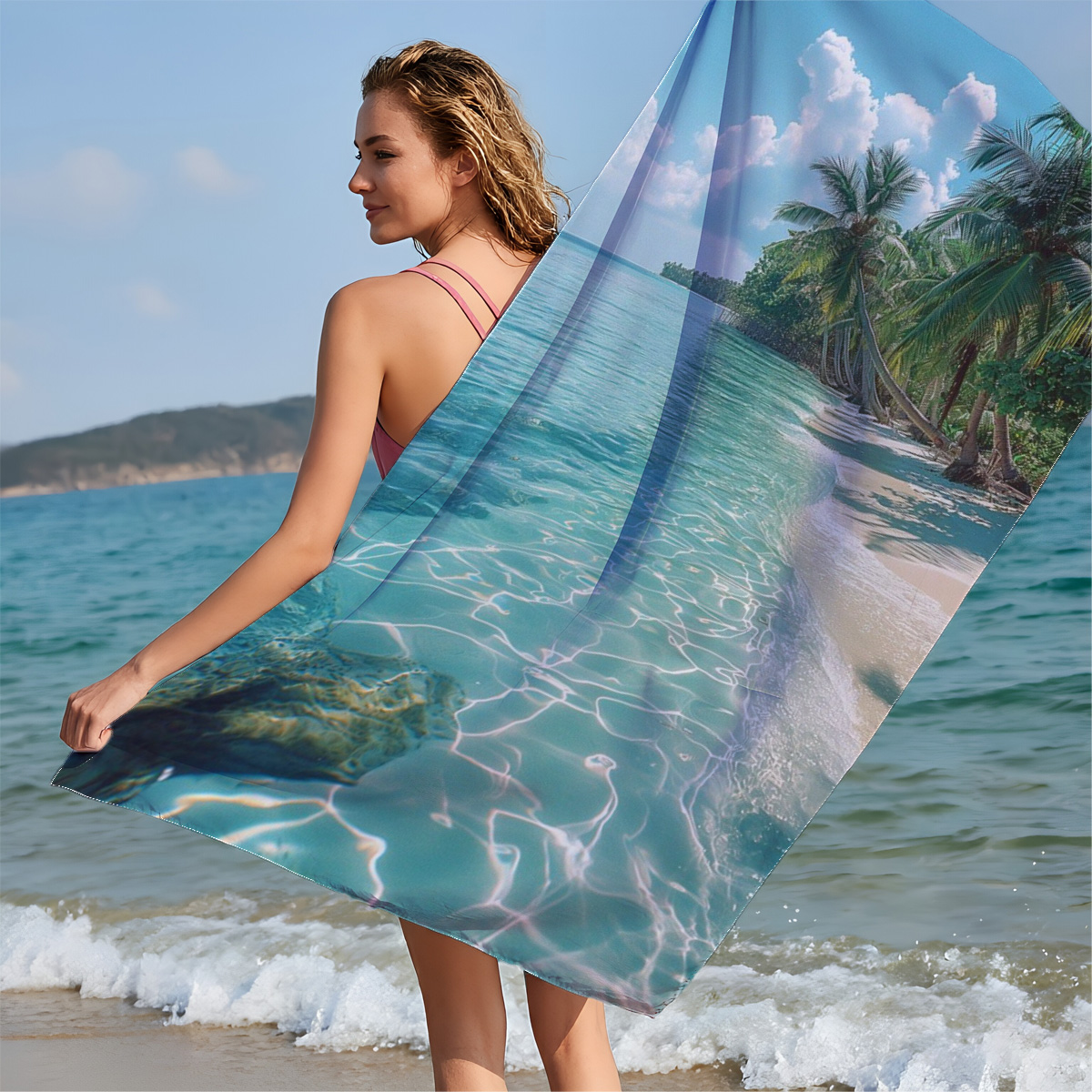 Crystal Clear Waters and Palm Trees on a Tropical Beach - Beach towels