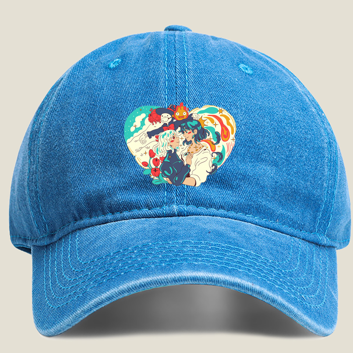 Steven Universe: Garnet, Amethyst, and Pearl in a Heartfelt Moment - Washed Denim - Baseball Cap