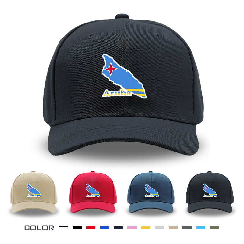 1pc New Baseball Cap with Aruba Map and Flag Print Unisex Adjustable Hat for Outdoor Travel and Casual Wear Adults and Teens