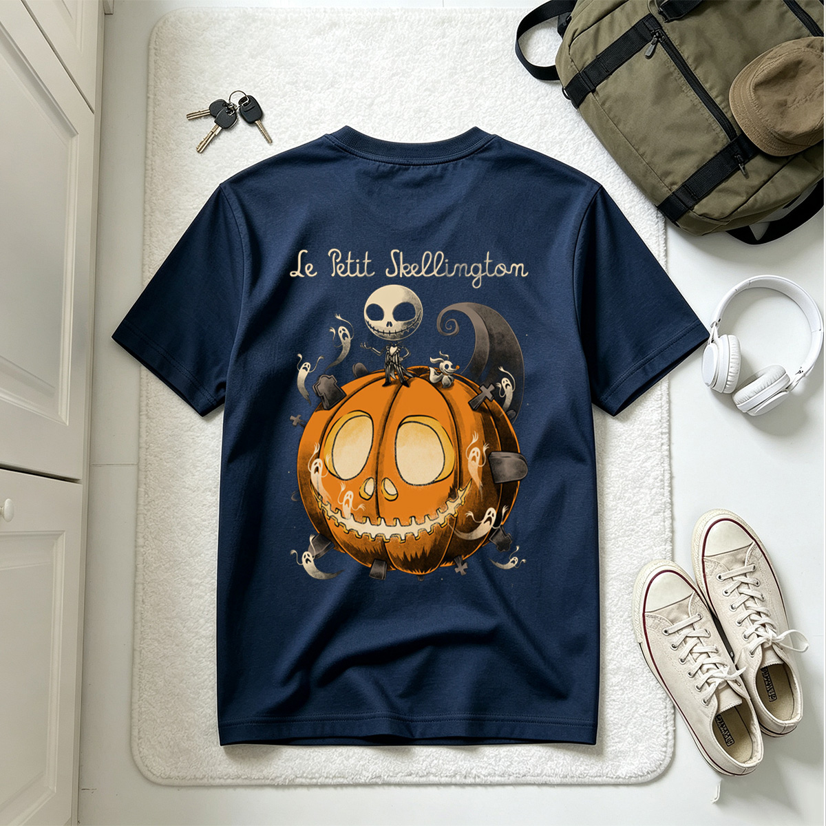 Le Petit Skellington: Jack Skellington and Zero on a Giant Pumpkin - Tee