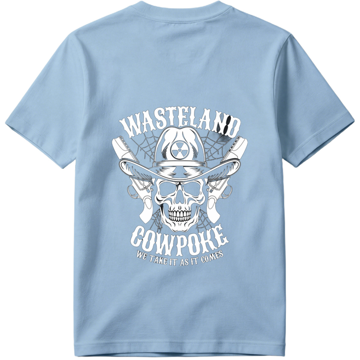 Wasteland Cowpoke: Skull with Cowboy Hat and Revolvers - Tee