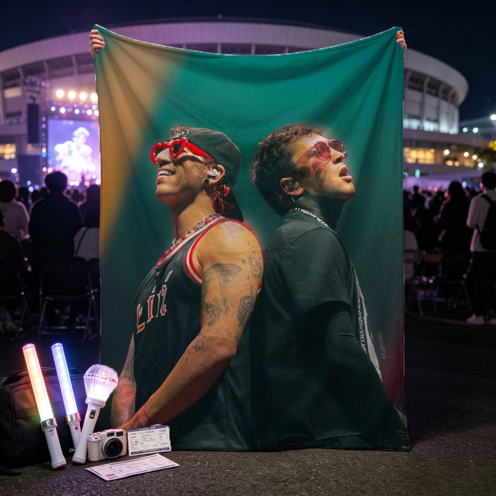 Lil Wayne and The Weeknd on Stage Performing at a Concert - Blankets