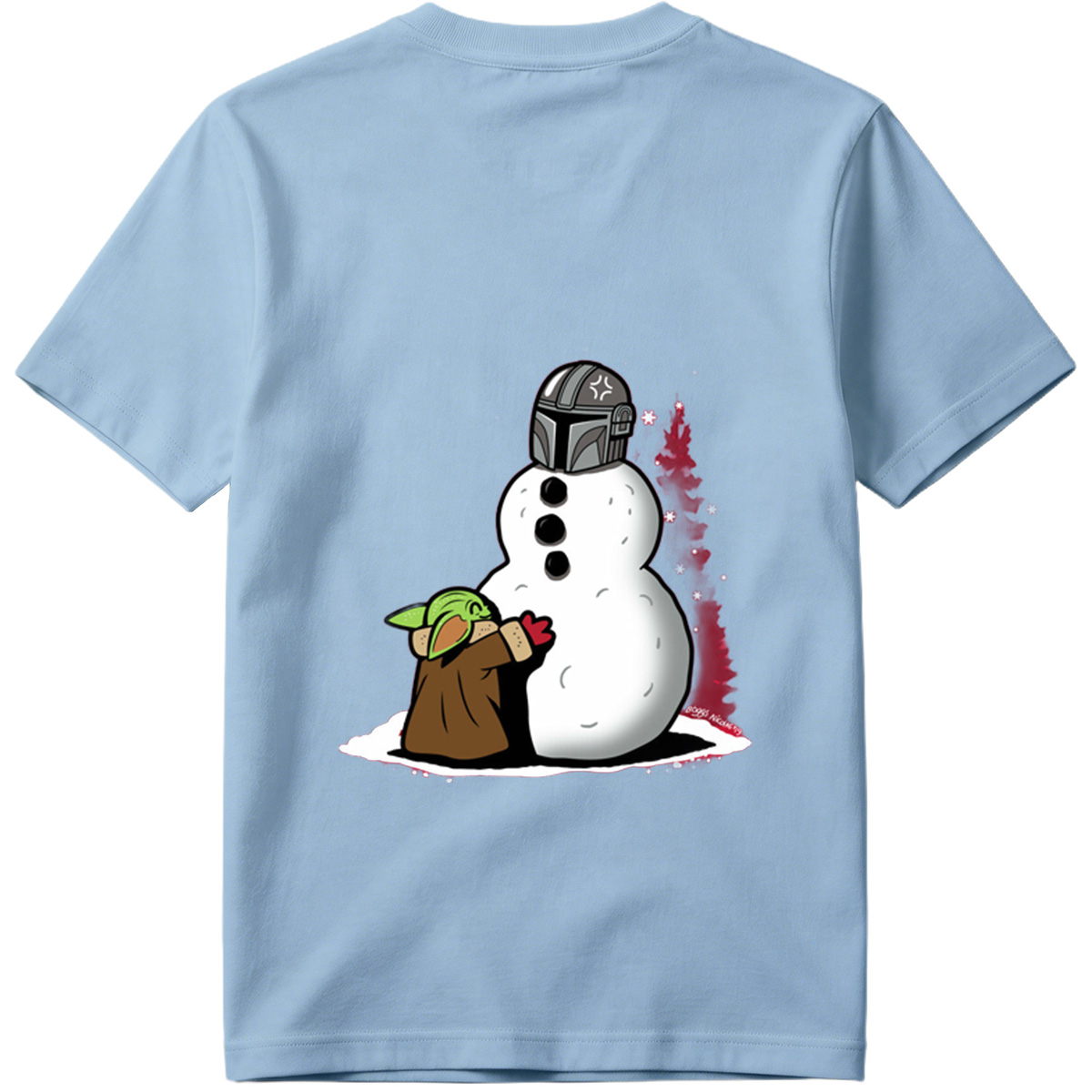 Mandalorian Snowman with Grogu - Tee