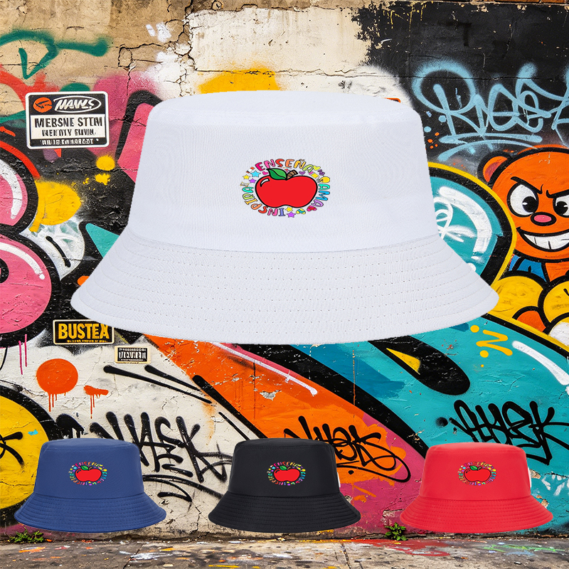 Unisex Classic Bucket Hat with Colorful Apple and 