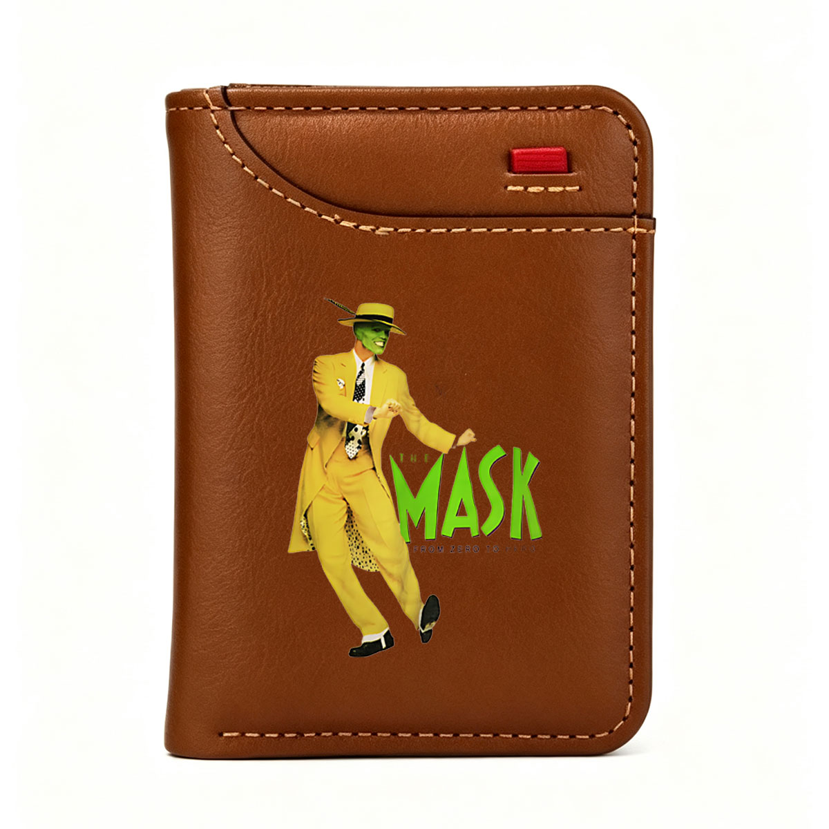 The Mask: Jim Carrey as Stanley Ipkiss, Green-Faced Hero in Yellow Suit and Hat - Vertical Style Wallet