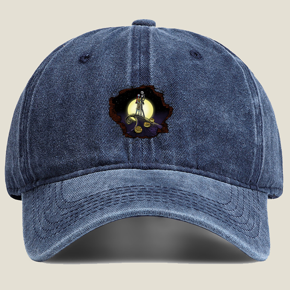 The Nightmare Before Christmas: Jack and Sally - Washed Denim - Baseball Cap