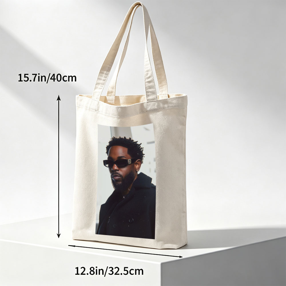 Kendrick Lamar in Urban Style Wearing Black Sunglasses and Coat - Canvas tote bags