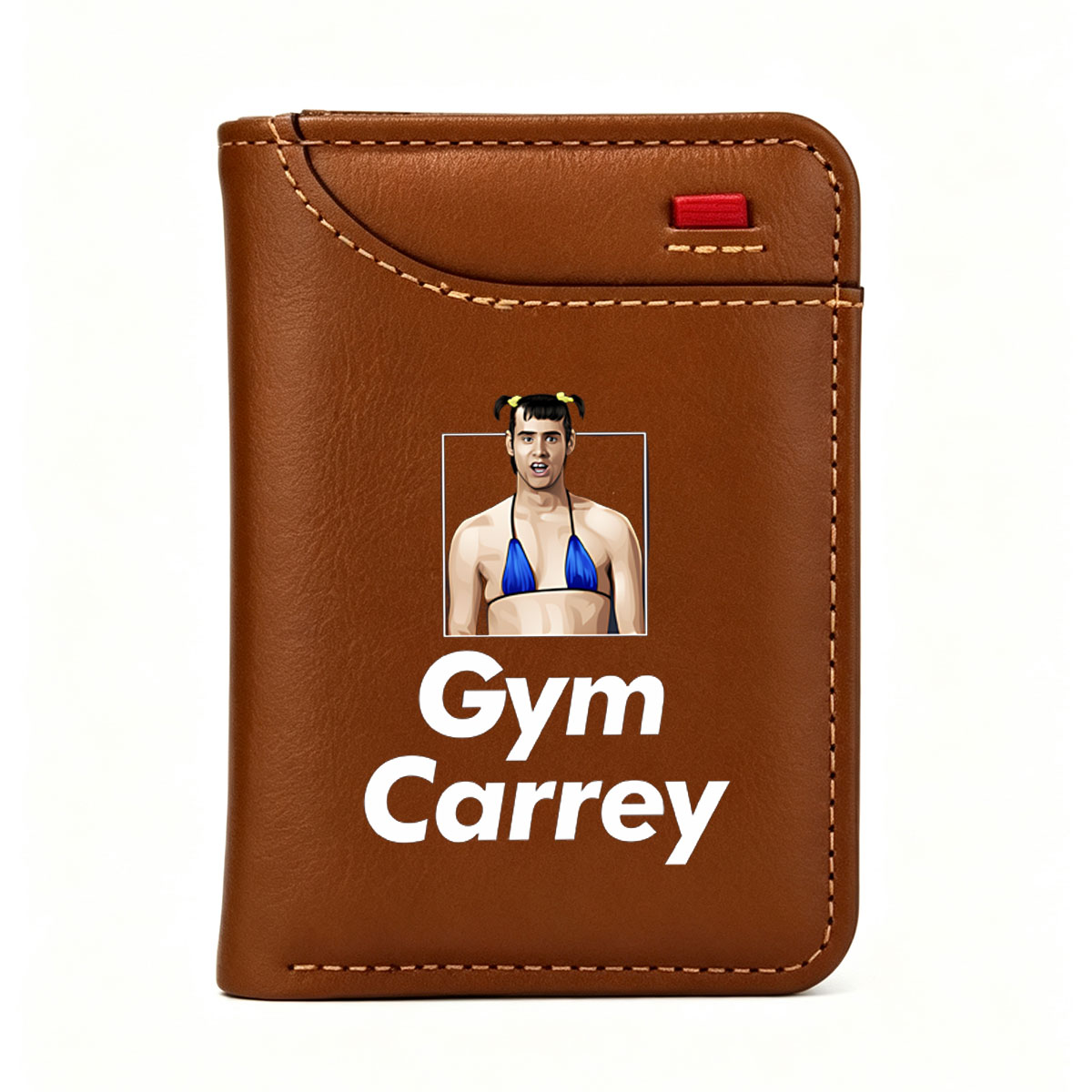Gym Carrey: Jim Carrey in a Blue Bikini with Pigtails - Vertical Style Wallet