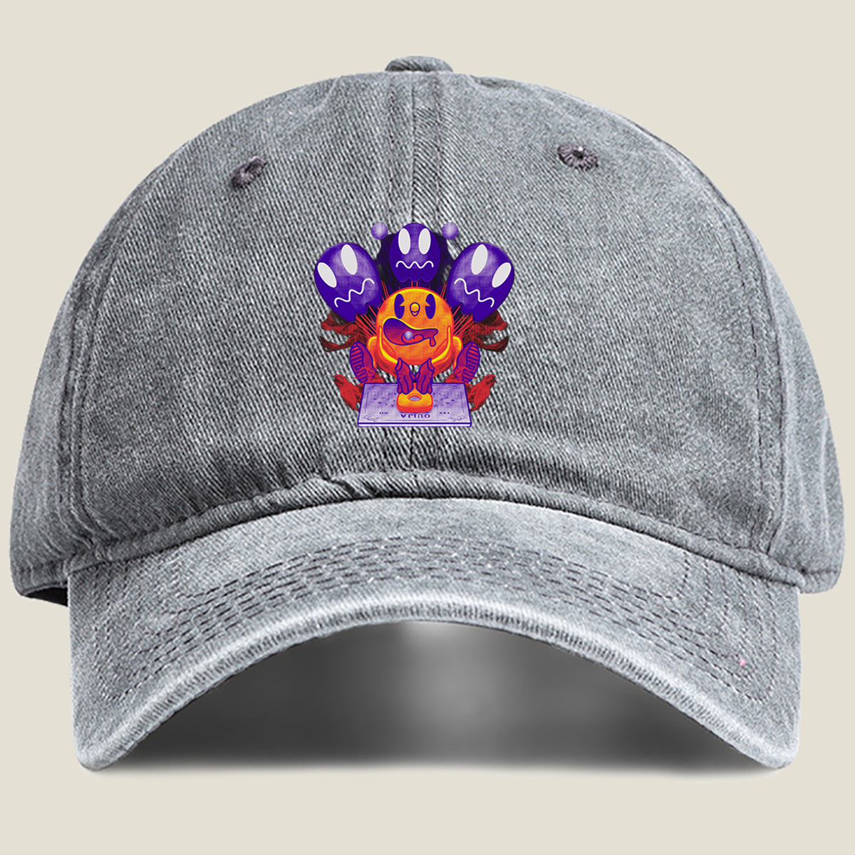 Pac-Man and Ghosts Ouija Board - Washed Denim - Baseball Cap