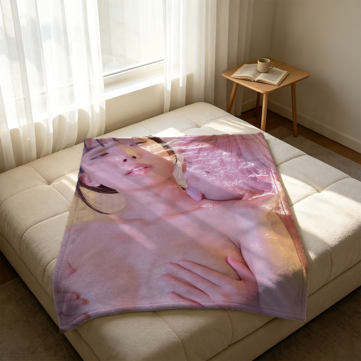 Tara Reid in Pink Floral Lingerie Seductive Pose - Blanket