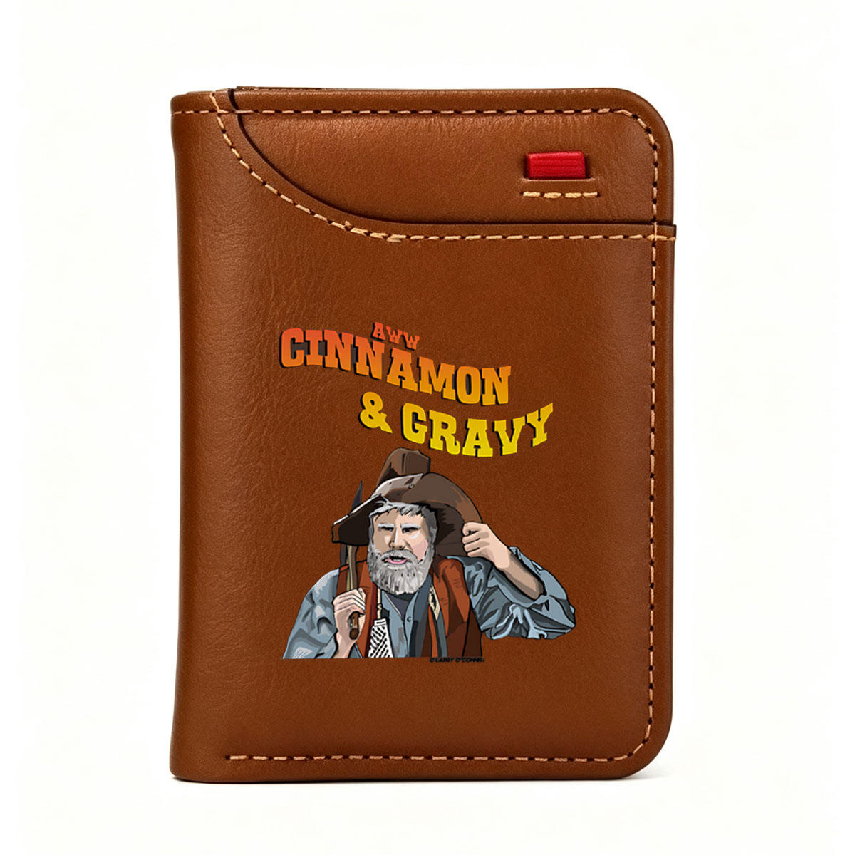 Cinnamon & Gravy: A Western Adventure with a Bearded Man and Hat - Vertical Style Wallet
