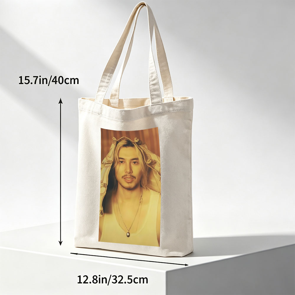BTS Jungkook in a Dramatic Portrait with Golden Hair and Elegant Jewelry - Canvas tote bags