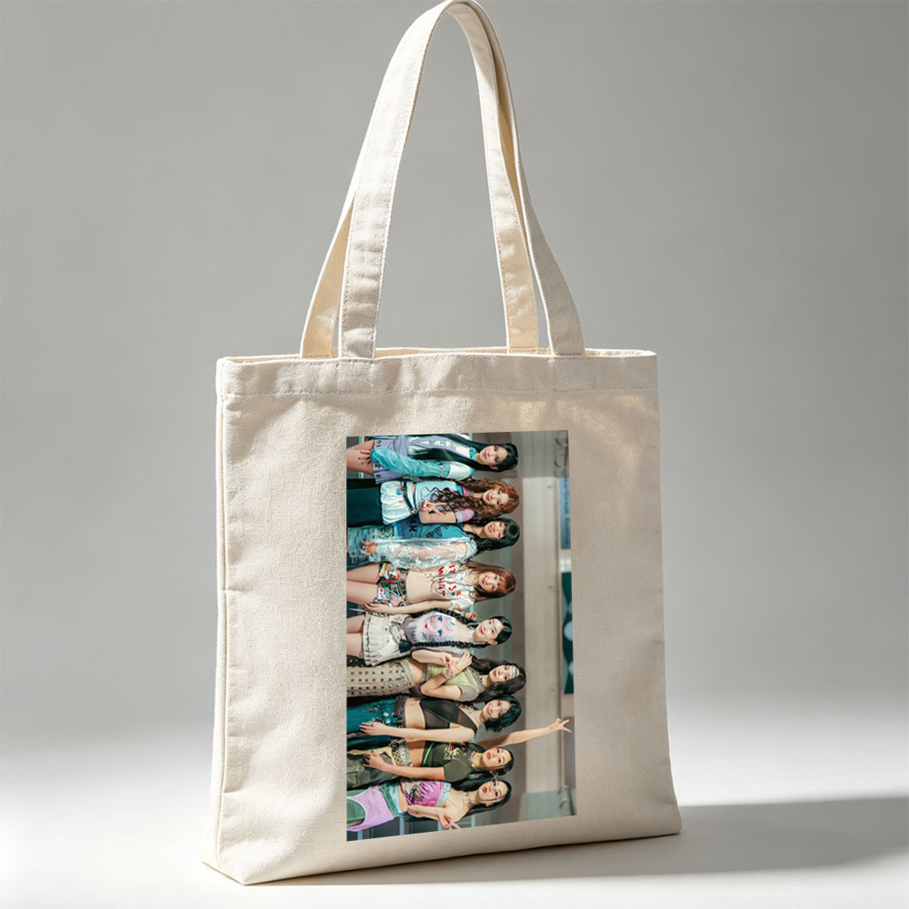 Kep1er Group Photo - Nine Members Posing in Stylish Outfits and Trendy Fashion at Urban Location - Canvas tote bags