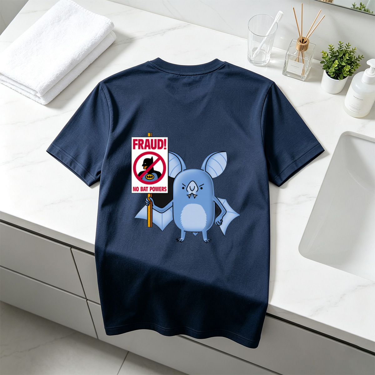 Batman and Bat Creature Protest Fraud - Tee