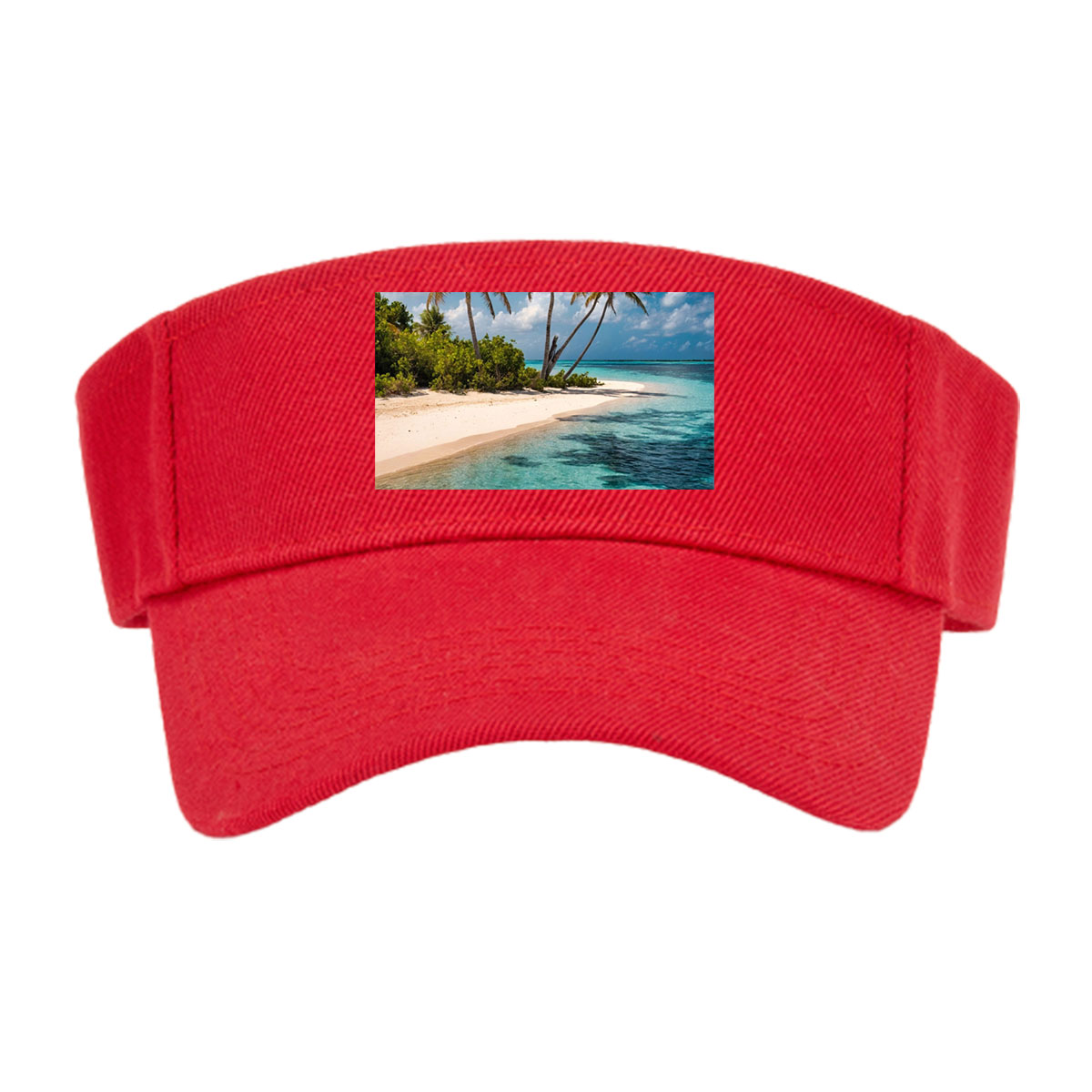 Tropical Beach with Palm Trees and Crystal Clear Water -  Visor cap