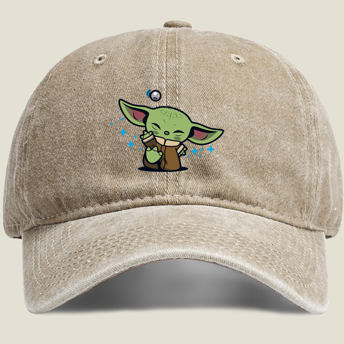Hello Grogu: The Mandalorian's Adorable Companion - Washed Denim - Baseball Cap