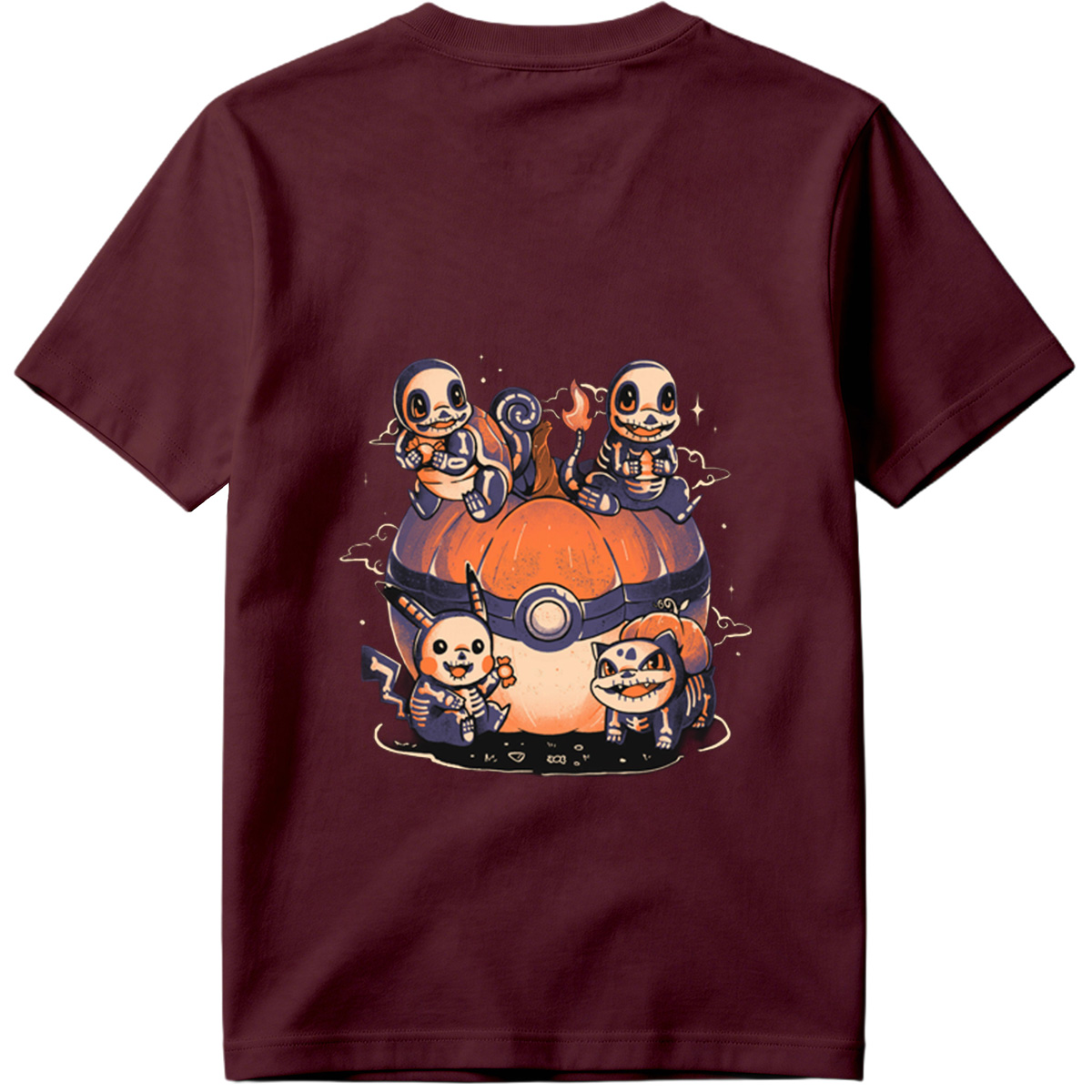 Pokémon: Skeleton Eeveelutions on a Pokéball Pumpkin - Tee