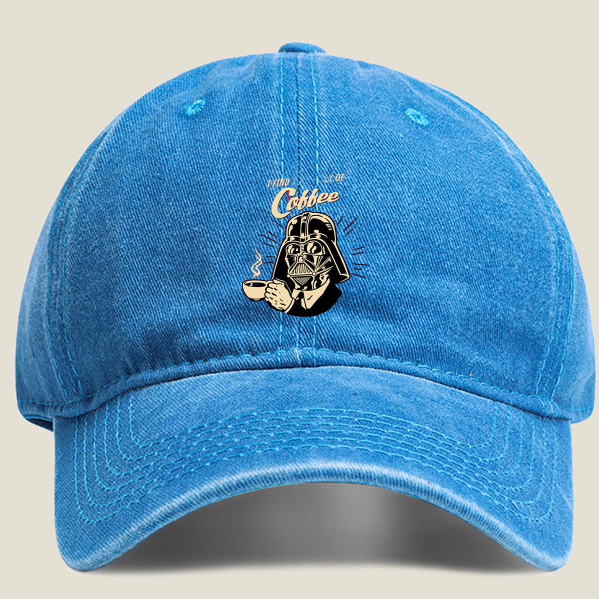 Darth Vader Coffee Poster - Washed Denim - Baseball Cap