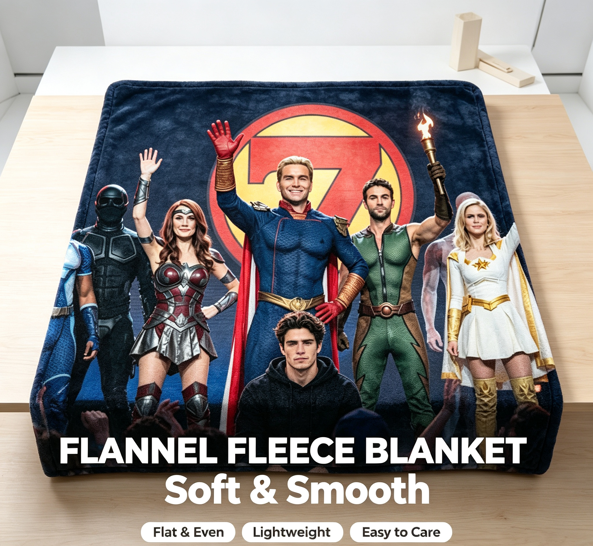 Custom Face Blanket The Boys Season 4 Superhero Team Flannel Blanket Perfect for Fans and Cosplay Enthusiasts Gift or Giveaway Idea