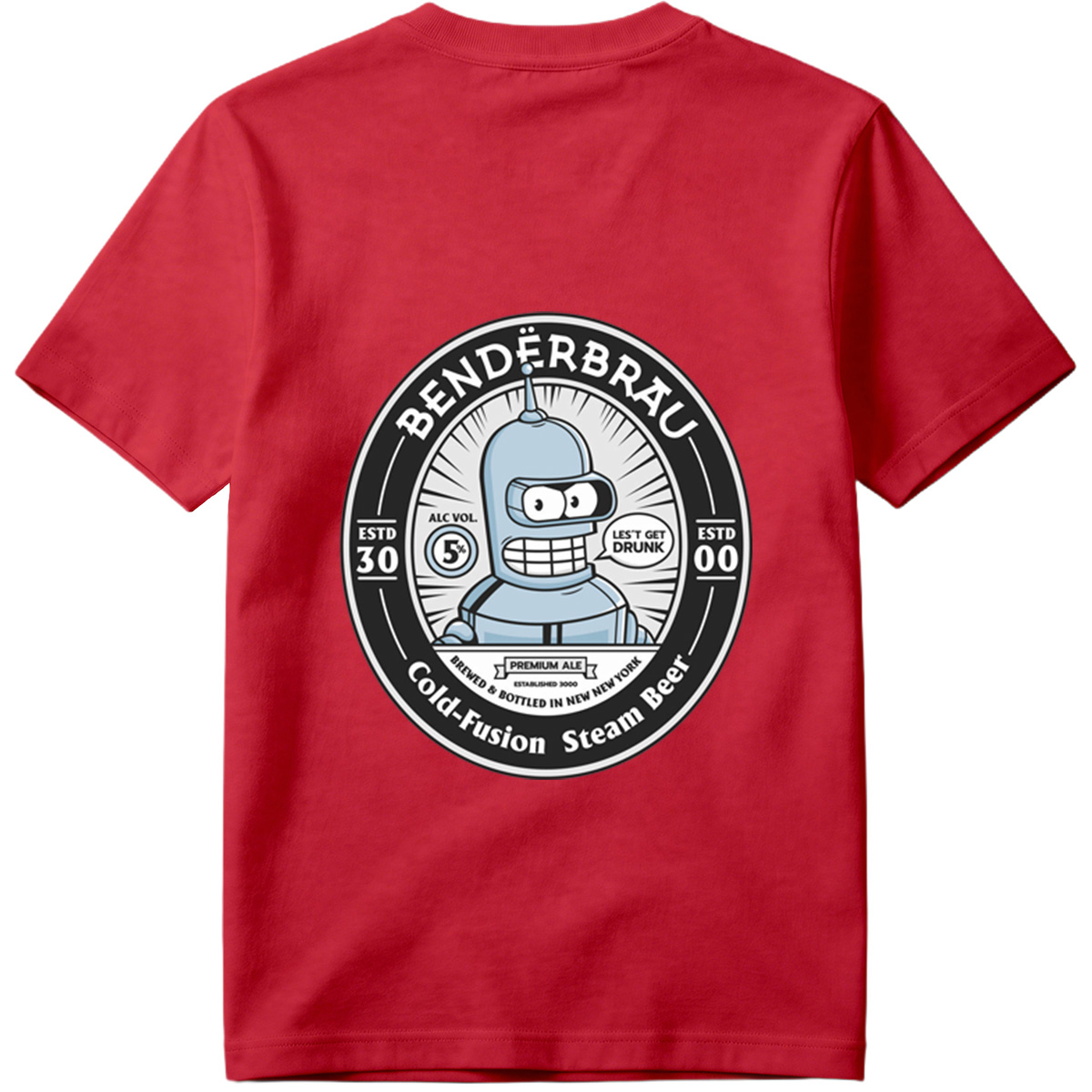 Bender Brau: Cold-Fusion Steam Beer Featuring Bender from Futurama - Tee