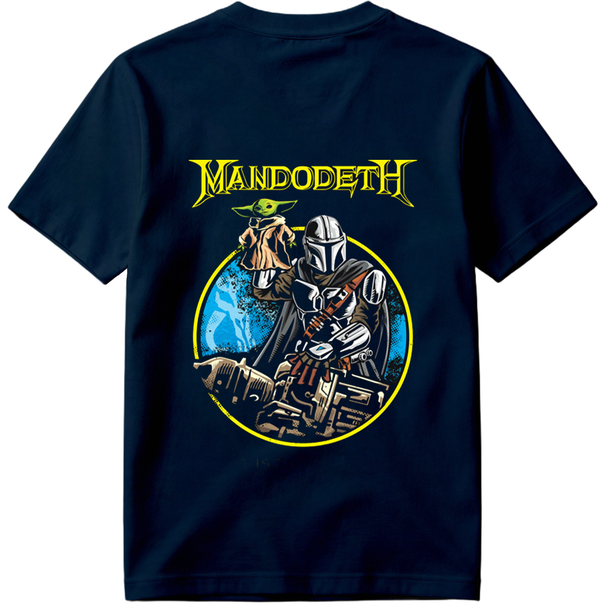 Mandalorian and Yoda in a Heavy Metal Style: Mandodeth - Tee