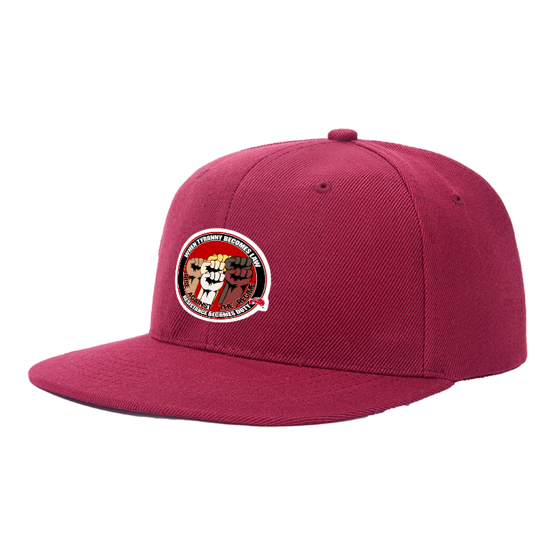 Flat Brim Baseball Cap Rise Against The Regime Fist Print Streetwear Underground Skate Style For Basketball Court Skate Park Urban Activist Skater Hip Hop Artist
