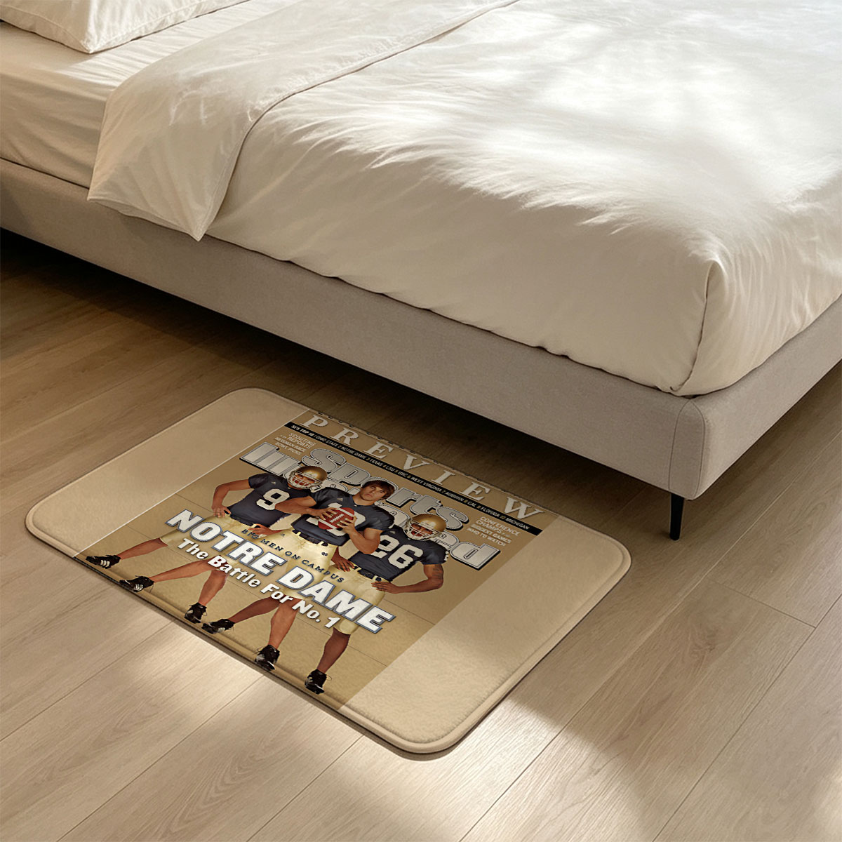 Notre Dame Football: The Battle for No. 1 – Tom Zbikowski, Brady Quinn, Travis Thomas - Flannel floor mat