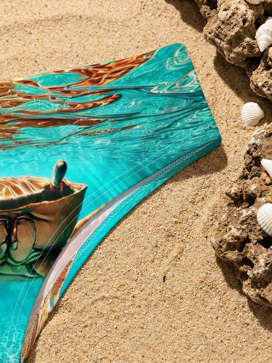 Crab in Sunlit Waters -  Men's swim trunks