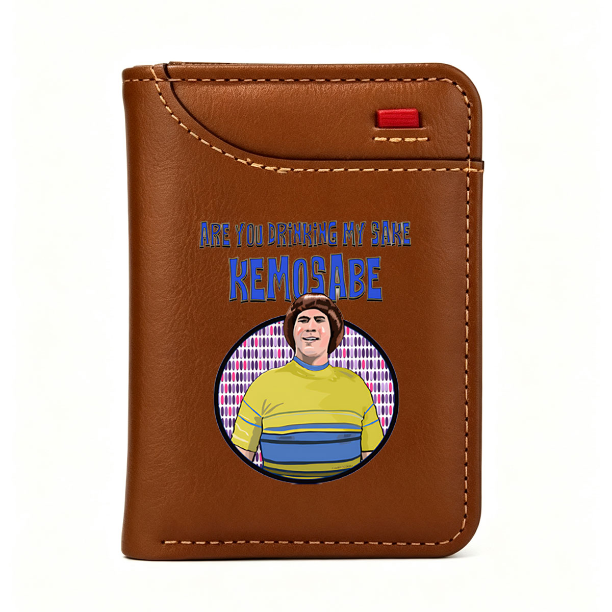 Kemosabe Drinking Sake: A Parody of The Brady Bunch Character - Vertical Style Wallet