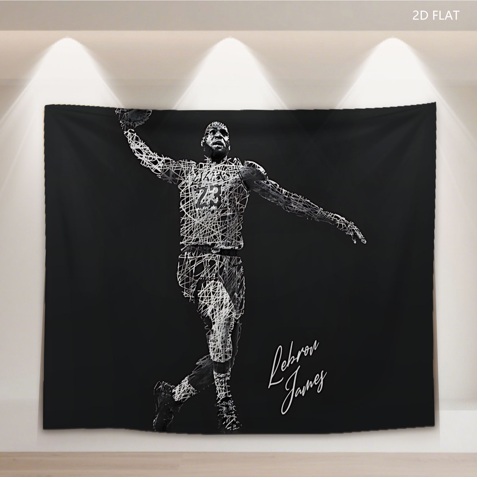 LeBron James Wireframe Artwork - Tapestry