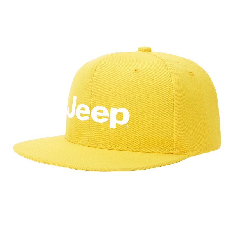 Flat Brim Baseball Cap Jeep Logo Print Streetwear Underground Skate Style for Basketball Court Urban Skate Park Skaters Rappers Streetwear Enthusiasts