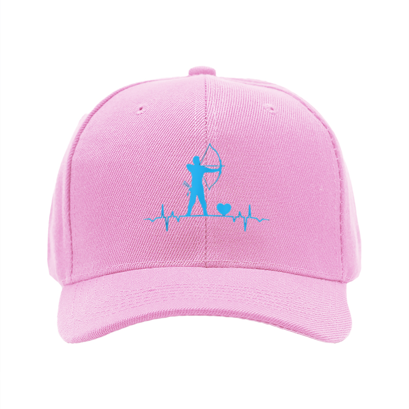 1pc New Baseball Cap with Archer and Heartbeat Pattern Print Unisex Adjustable Hat for Outdoor Activities and Casual Wear Suitable for Adults Who Love Archery and Unique Design Styles