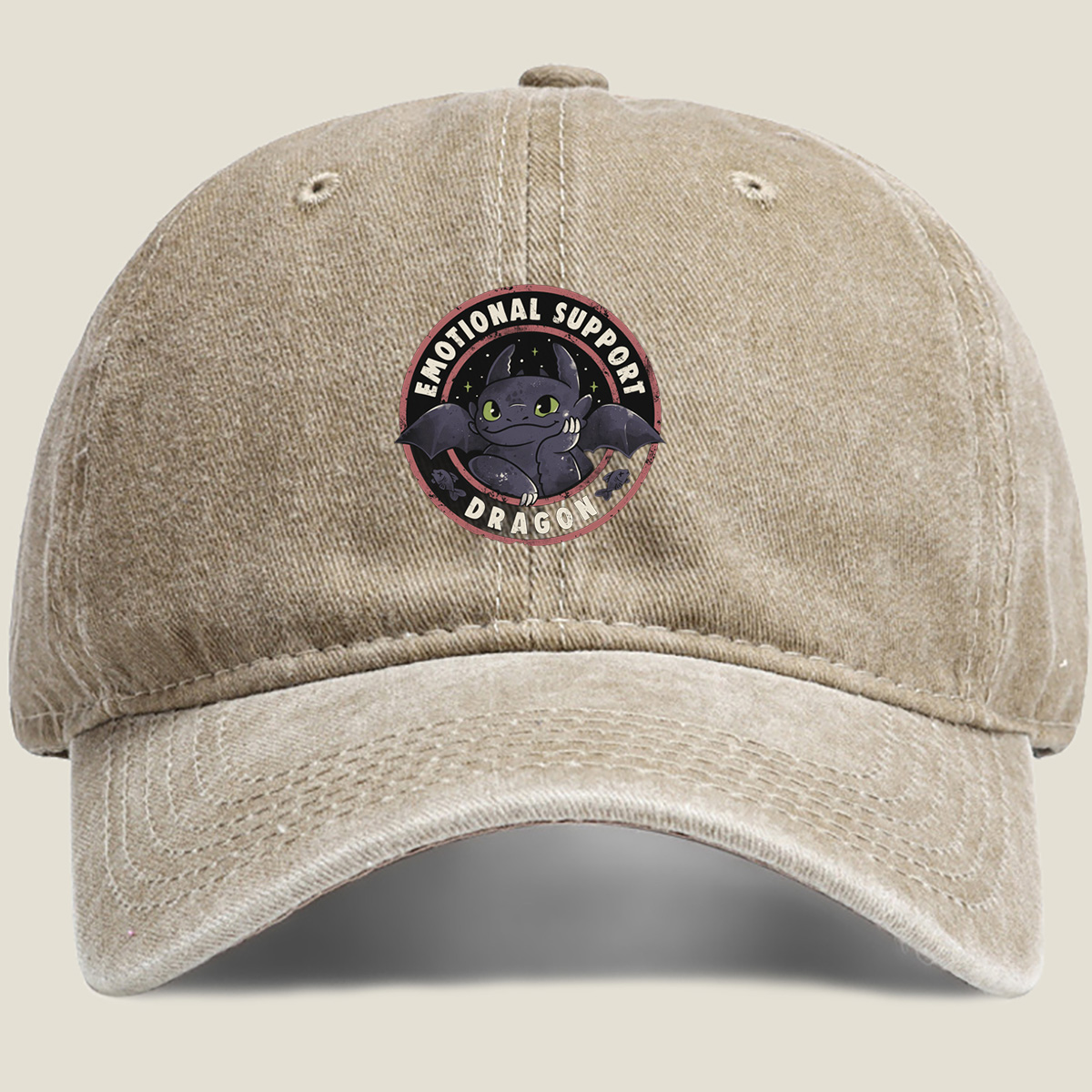 Emotional Support Dragon - Toothless - Washed Denim - Baseball Cap