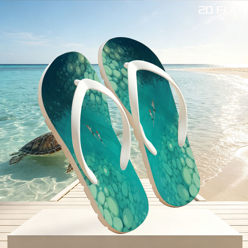 Two swimmers glide through a serene, rocky underwater tunnel. -  flip-flops