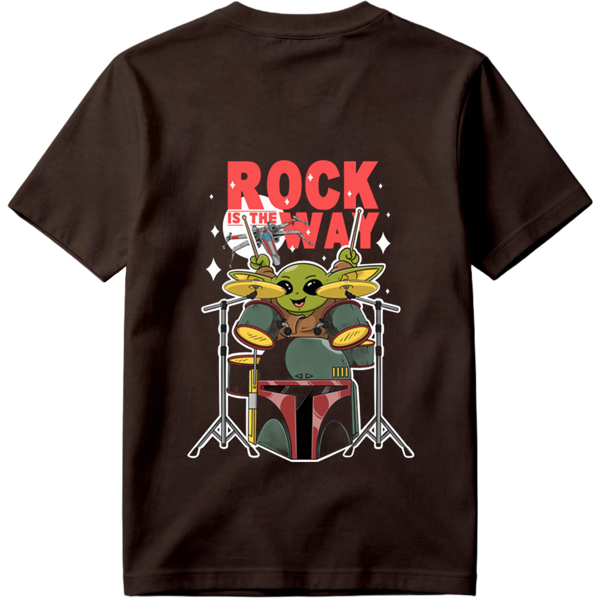 Baby Yoda Playing Drums Rock Is The Way - Tee