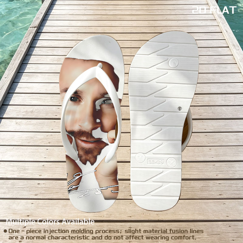 Lionel Messi with Championship Rings Signature Portrait -  flip-flops